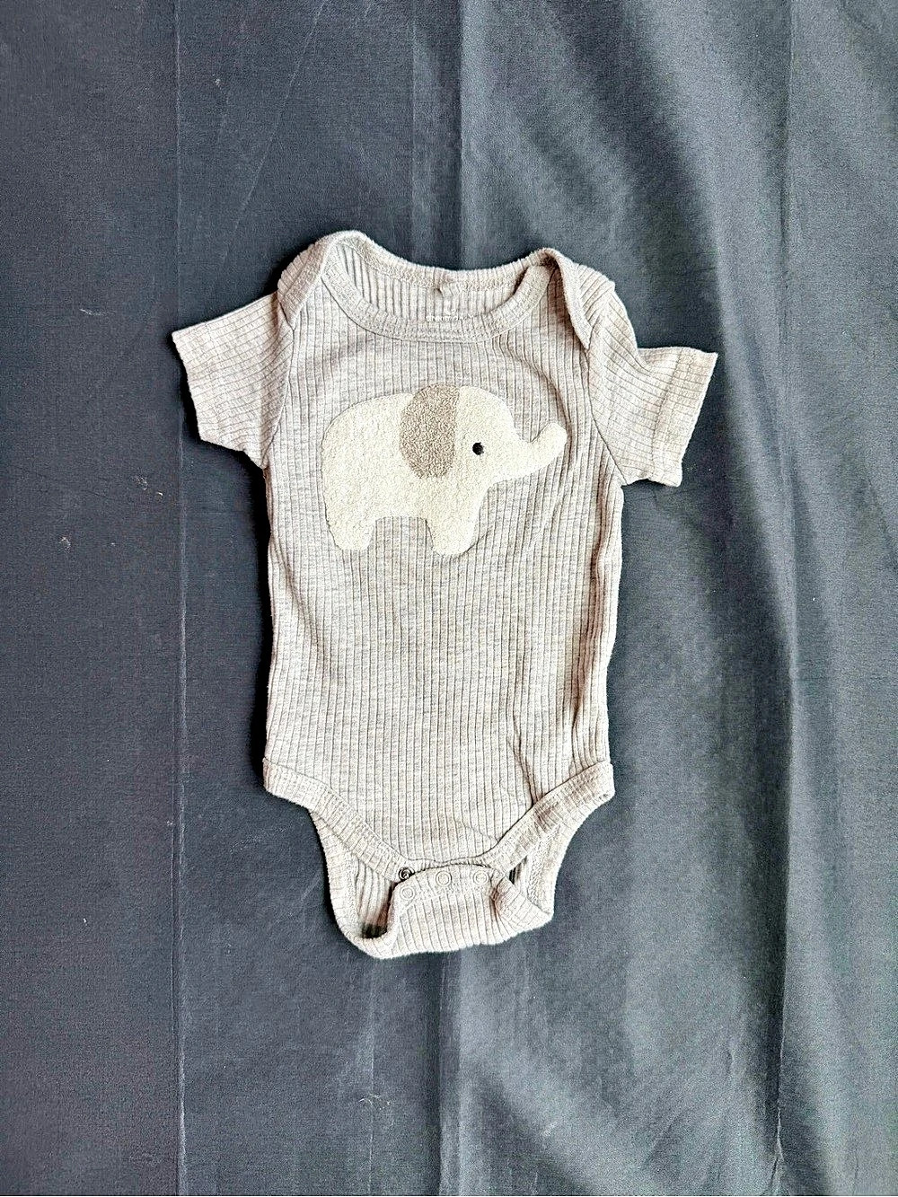 Carter's Baby Elephant Bodysuit in Gray & White